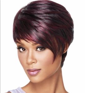 LUXHAIR Wig Sleek Angle pixie Auburn Light To Dark